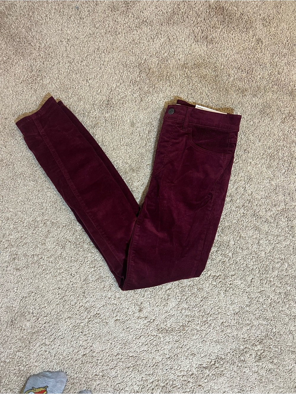 LOFT Burgundy Skinny Corduroy Jeans